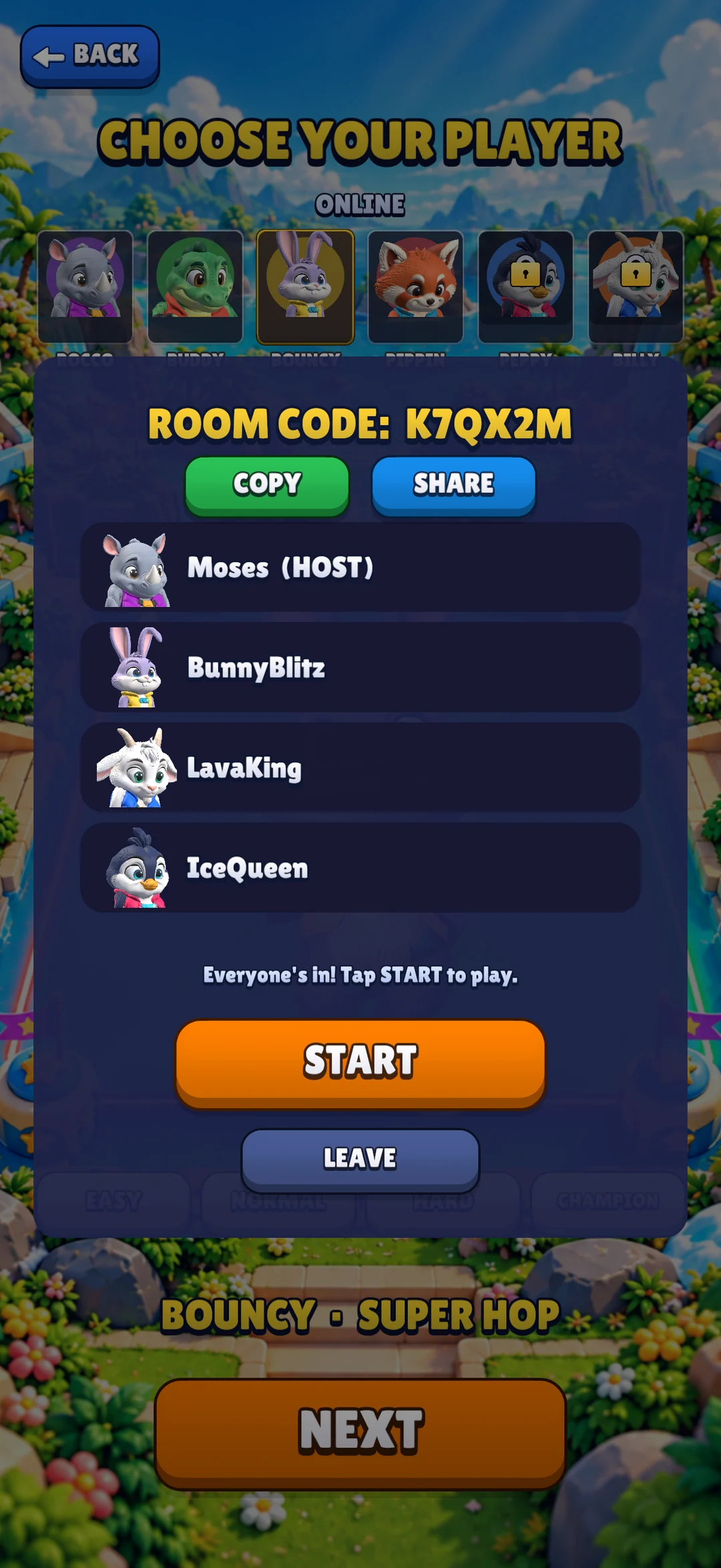 An online room with friends